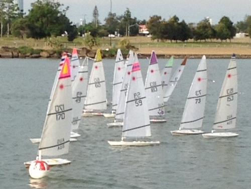 A Sail racing in light winds on day one. Remote Controlled Laser Yacht 2014 Australian Championship  © Cliff Bromiley